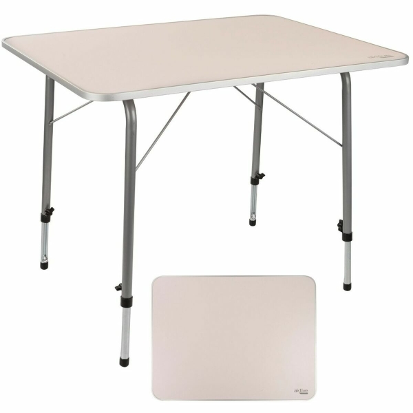 Table Aktive 80 x 60 cm White Foldable Camping